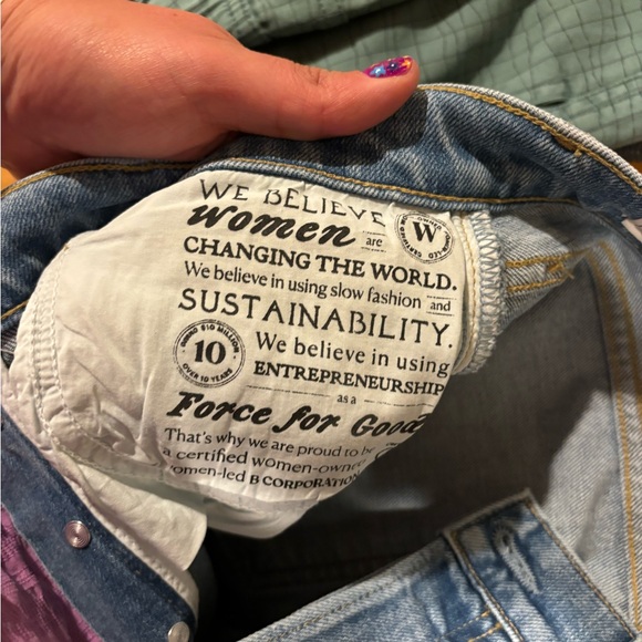 Frank & Eileen Monaghan High Rise Button Fly Straight Crop Jeans Size 30 - Picture 5 of 6